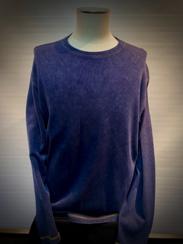 8500-3 Navy
Distressed Pigment Rib Crew Knit