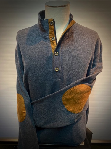 81439-1 Charcoal
Classic Quarter Zip Pullover
w/ Faux Suede Trim & Patch