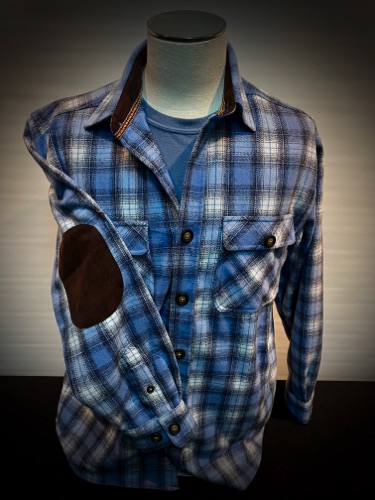 82280-3 Slate Blue/ Black
Heavy Flannel W/ faux Suede Trim
4900-10 Metal Blue tee