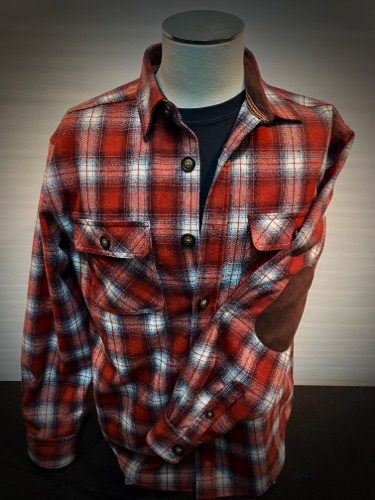 82280-5 Rust/Black
Heavy Flannel W/ faux Suede Trim
4900-21 Black Tee